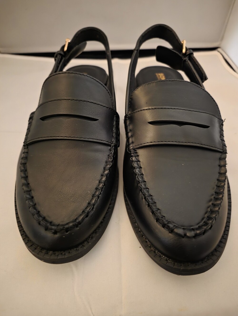 Ladys  Gatsyn Black Upper Man Made Slingback Loafers Sonoma Goods For Life